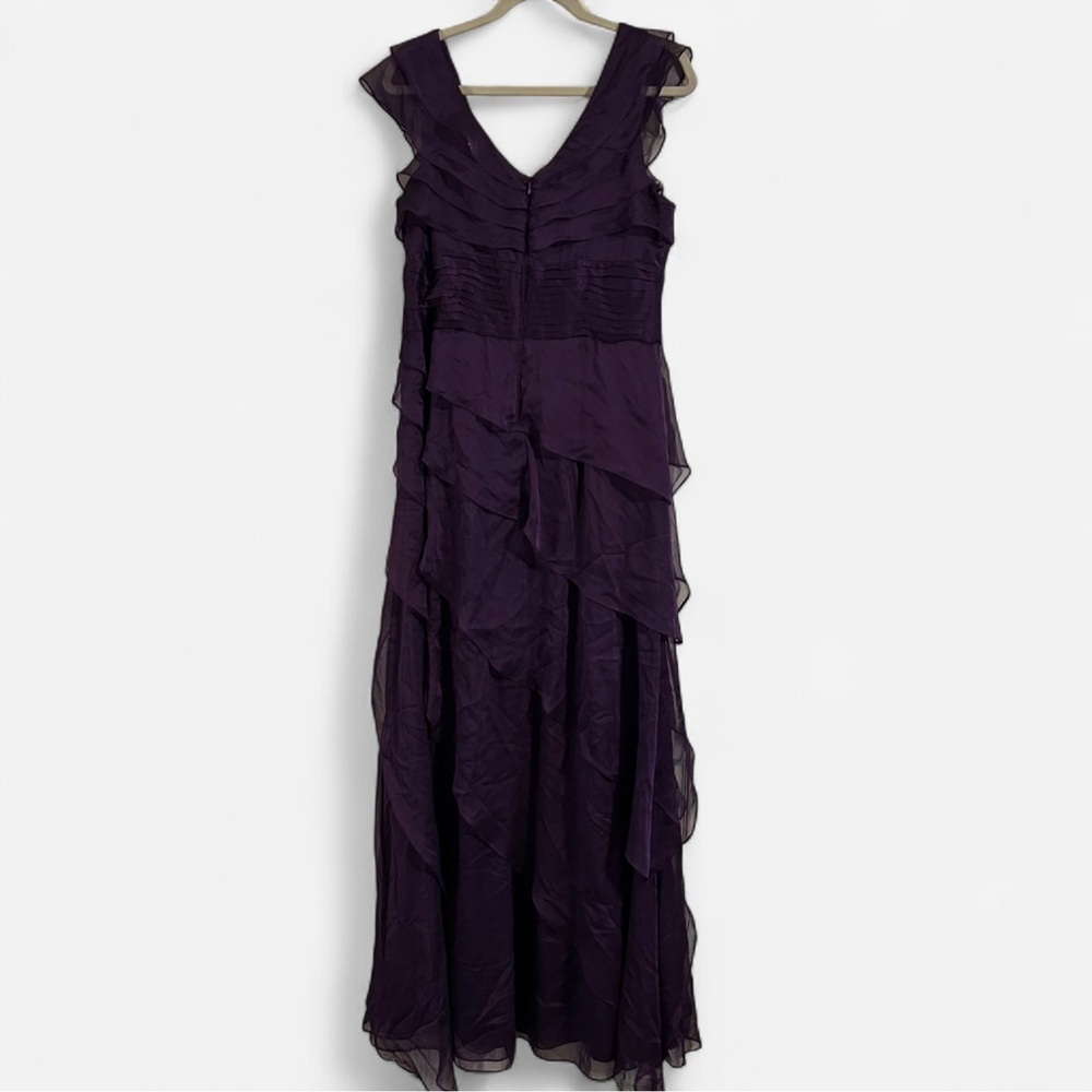 Adrianna Papell Purple Ruffle Tiered Maxi Dress - Picture 4 of 6